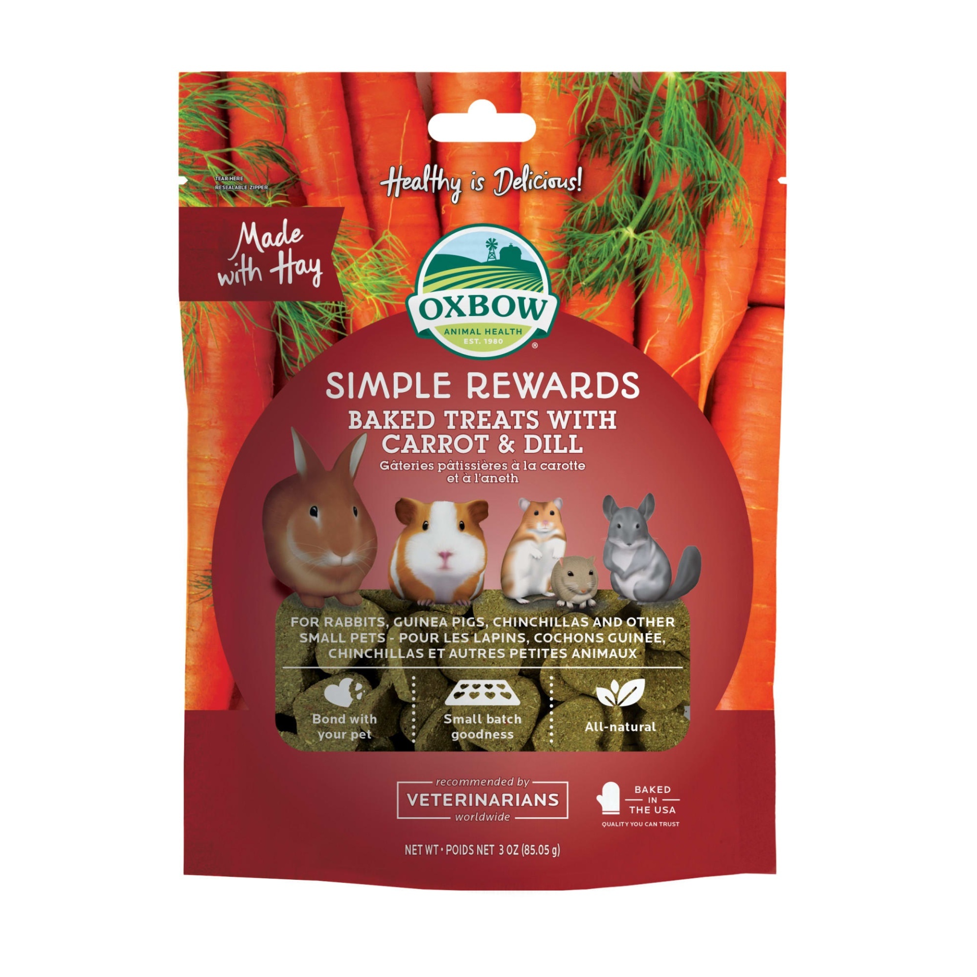 slide 1 of 1, Oxbow Simple Rewards Carrot and Dill Baked Treat, 2 oz