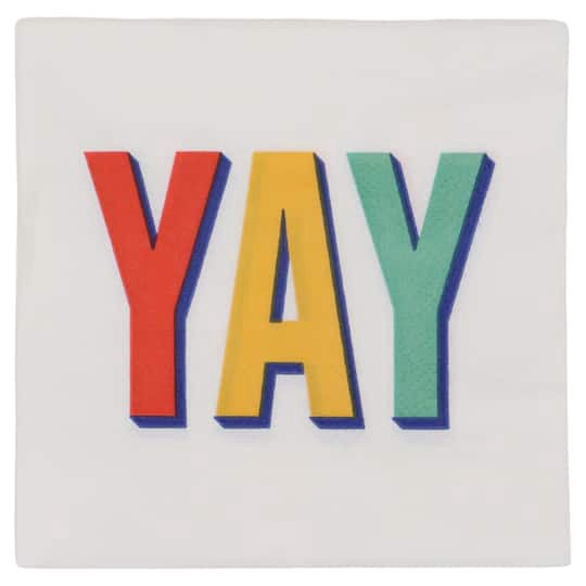 slide 1 of 3, Yay Beverage Napkins, 20ct. By Celebrate It, 20 ct
