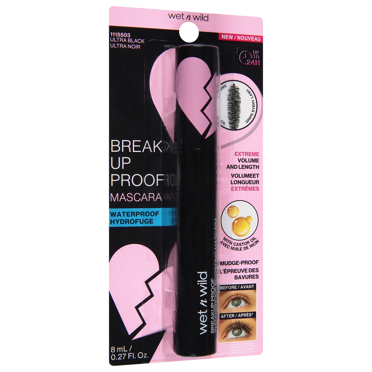 slide 8 of 9, wet n wild Ultra Black Breakup Proof Waterproof Mascara 0.27 fl oz, 0.27 fl oz