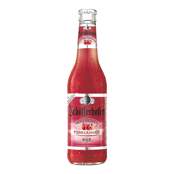 slide 1 of 4, Schöfferhofer Schofferhofer Pomegranate Bier bottle, 11.2 oz