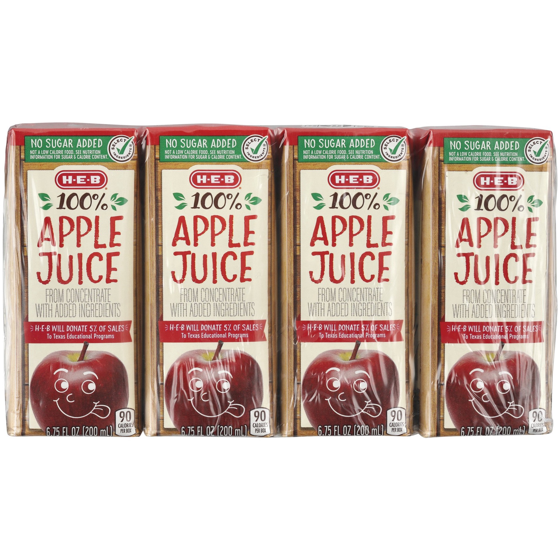 slide 1 of 1, H-E-B 100% Apple Juice 8 pk Juice Boxes, 8 ct