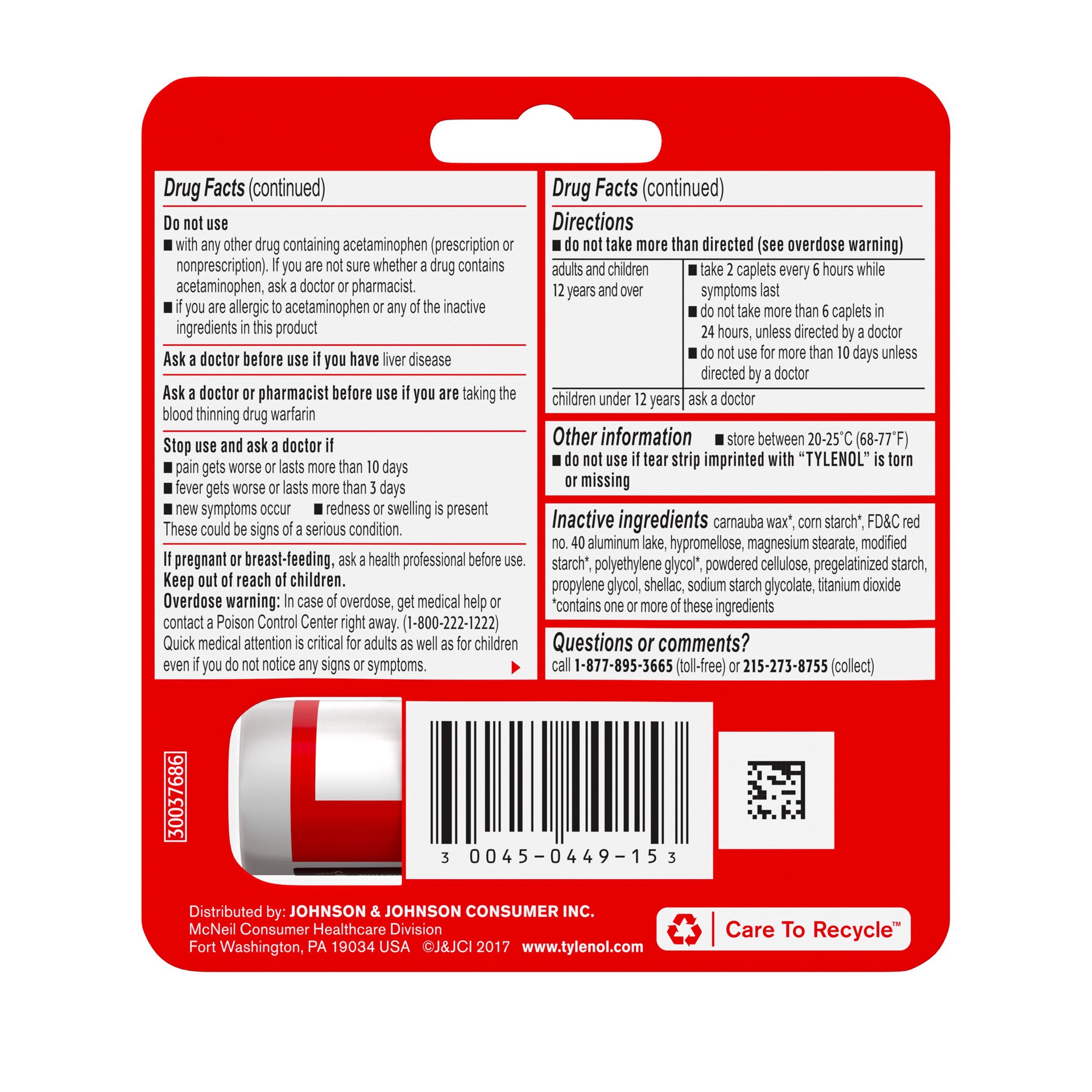 slide 3 of 9, Tylenol Extra Strength Pain Relief Caplets with 500 mg Acetaminophen For Headache, Backache & Menstrual Pain Relief, Pain Reliever & Fever Reducer Medicine, Travel Size, 10 ct, 10 ct