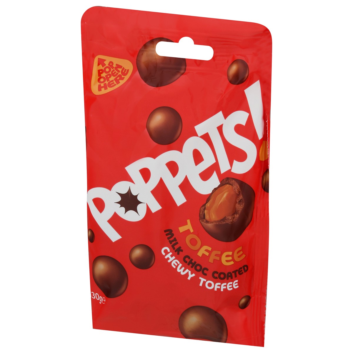 slide 10 of 13, Poppets! Milk Choc Coated Chewy Toffee 130 g, 130 g