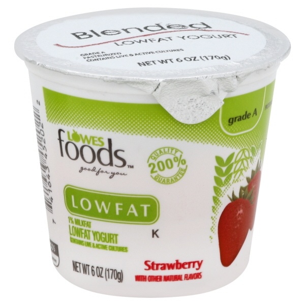 slide 1 of 1, Lowes Foods Yogurt Low Fat Strawberry, 6 oz