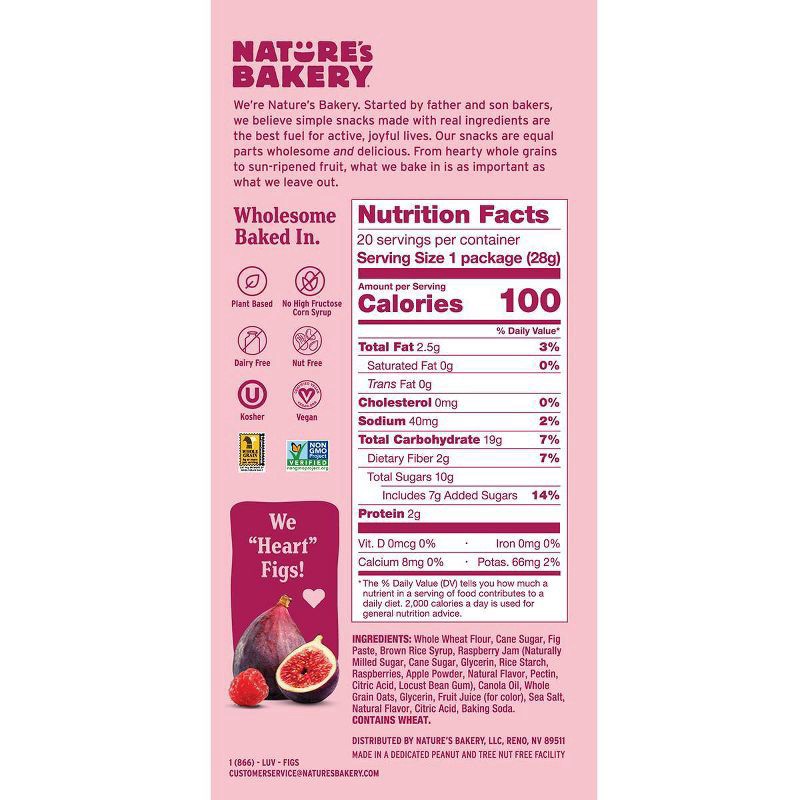 slide 2 of 3, Nature's Bakery Raspberry Fig Bar Minis - 20oz/20ct, 20 ct; 20 oz