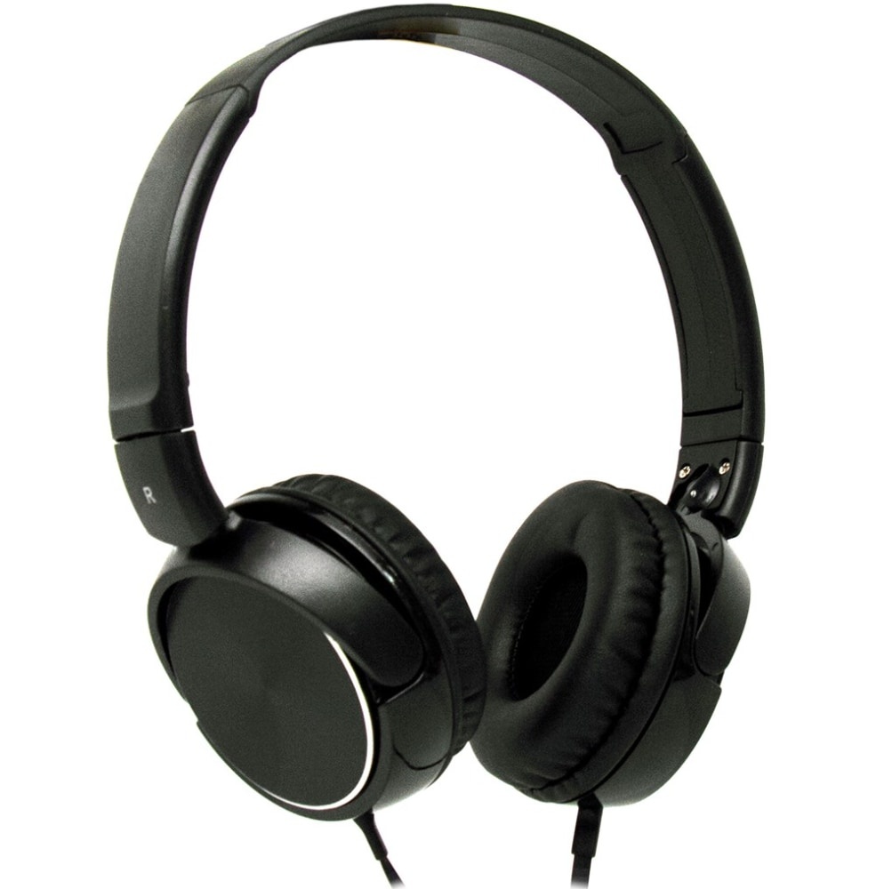 slide 1 of 1, Acoustix Stereo Headphones With Microphone - Black, 1 ct