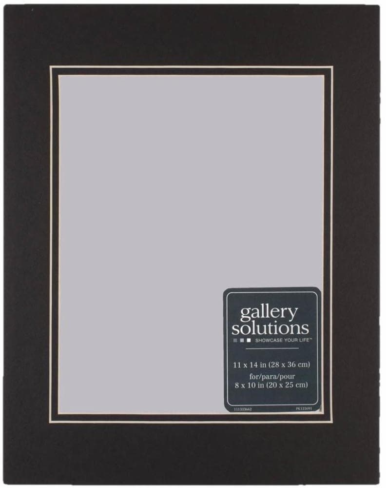 slide 1 of 1, Pinnacle Gallery Solutions 11 X 14 Picture Frame With 8 X 10 Double Mat - Black/Black, 1 ct