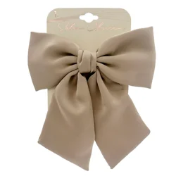 Salon Choice Matte Satin Jumbo Bow on a Hair Clippie, 1 Count