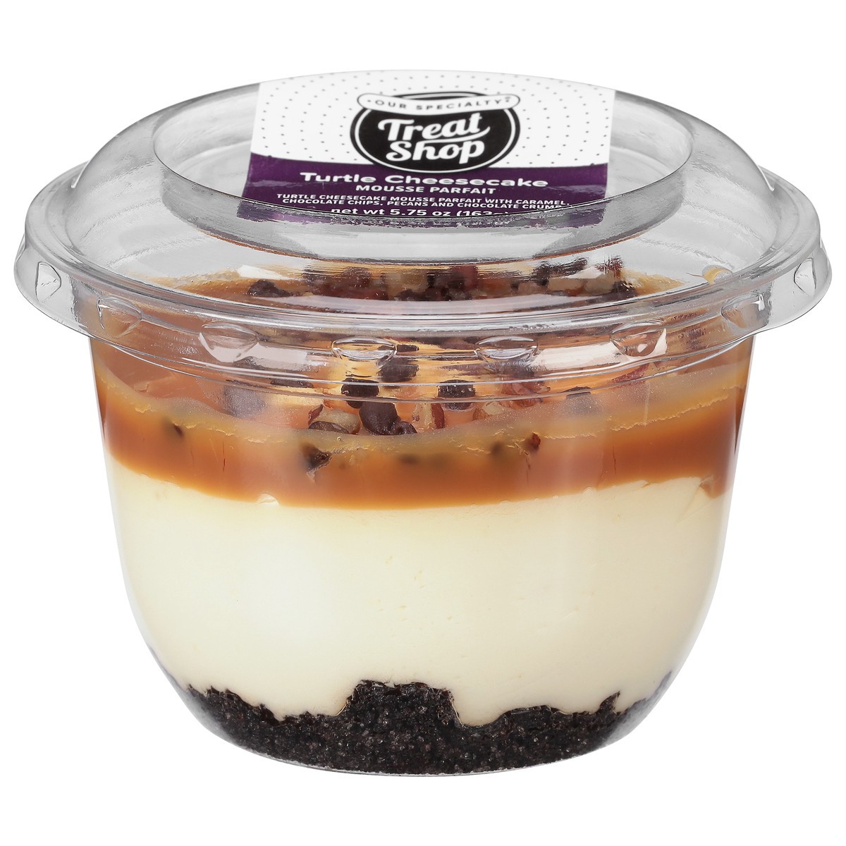 slide 9 of 14, Our Specialty Treat Shop Turtle Cheesecake Mousse Parfait 5.75 oz, 5.75 oz