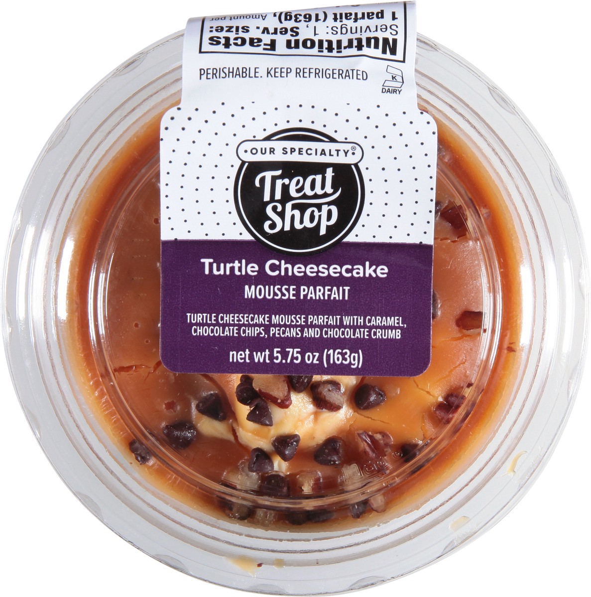 slide 8 of 14, Our Specialty Treat Shop Turtle Cheesecake Mousse Parfait 5.75 oz, 5.75 oz