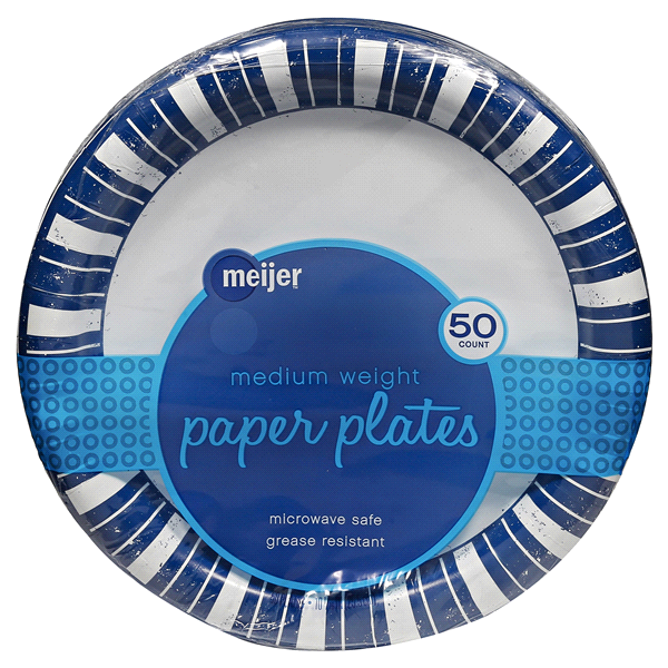 slide 1 of 3, Meijer Medium Weight Paper Plates, 50 ct