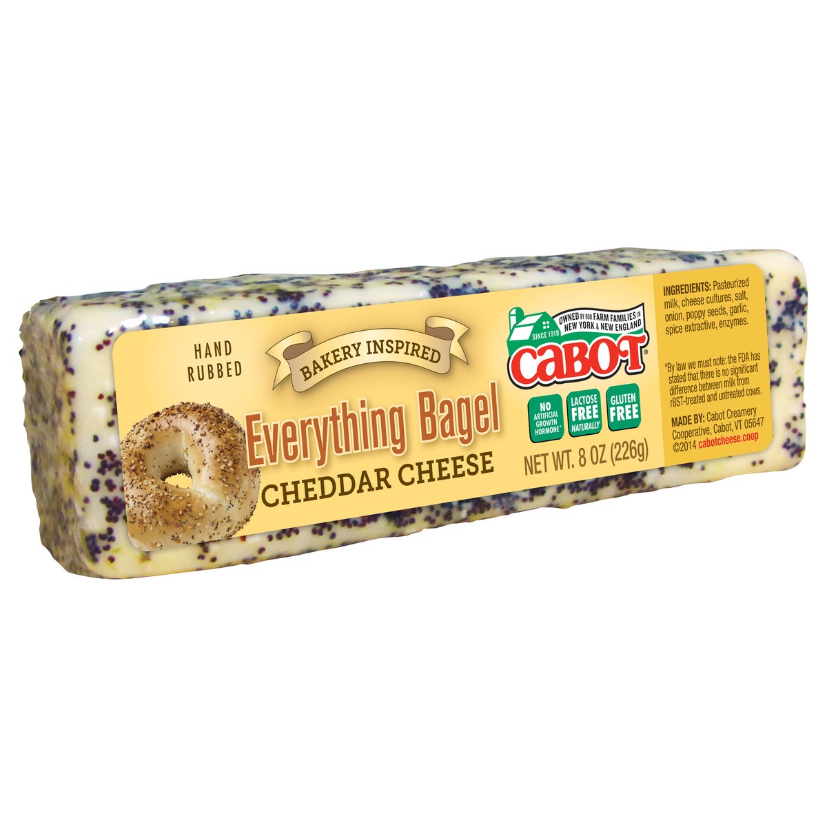 slide 2 of 4, Cabot Everything Bagel Cheddar Cheese, 8 oz, 8 oz