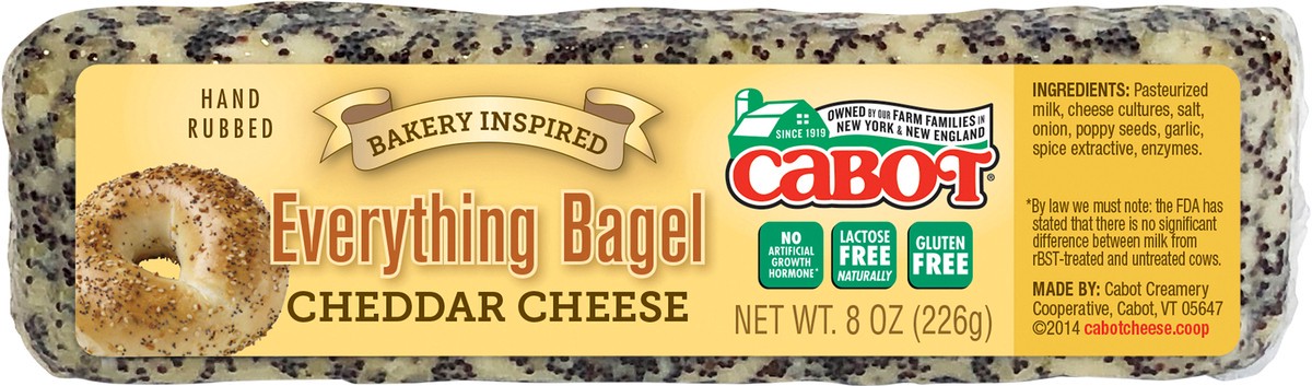 slide 4 of 4, Cabot Everything Bagel Cheddar Cheese, 8 oz, 8 oz