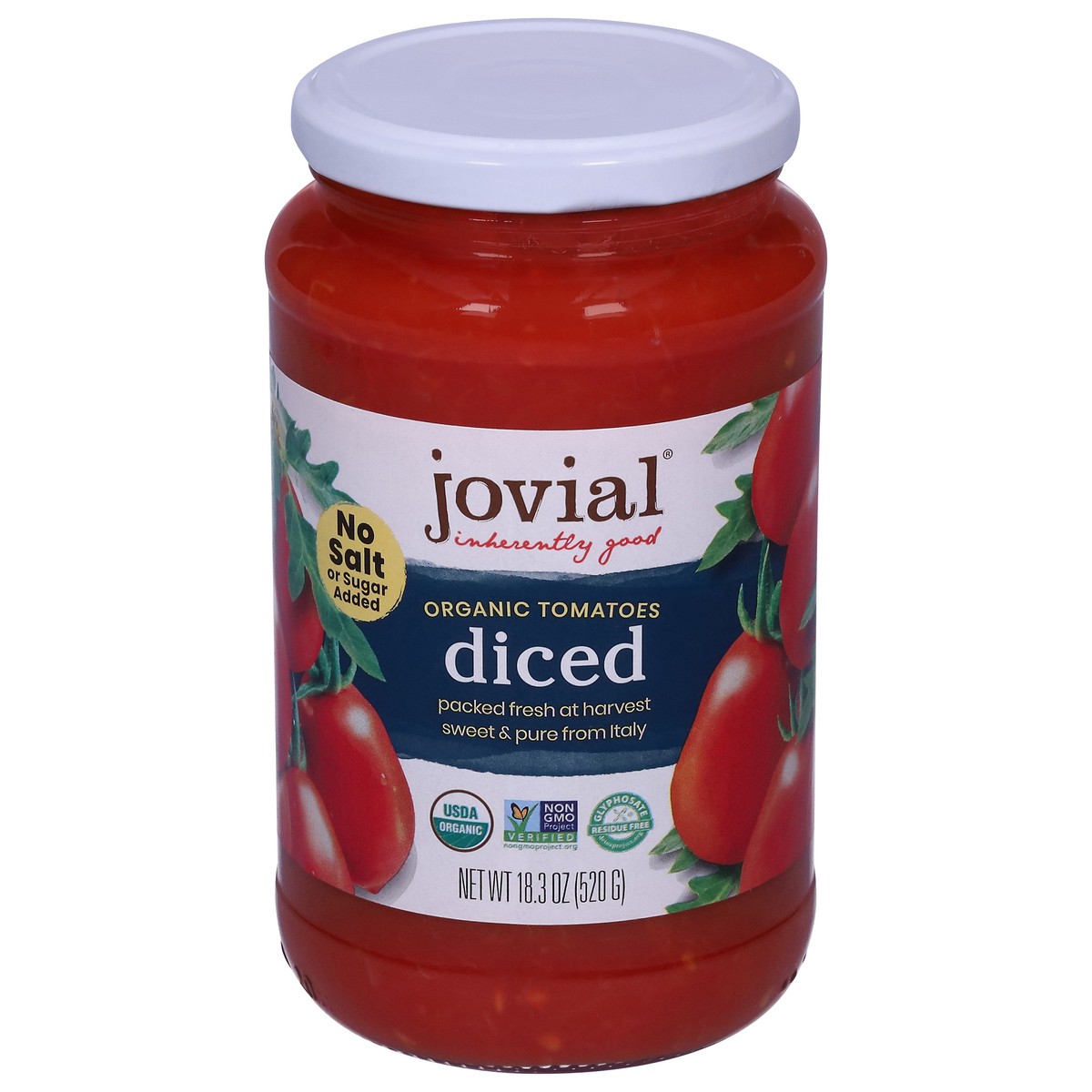 slide 1 of 9, Jovial Organic Diced Tomatoes 18.3 oz, 18.3 oz