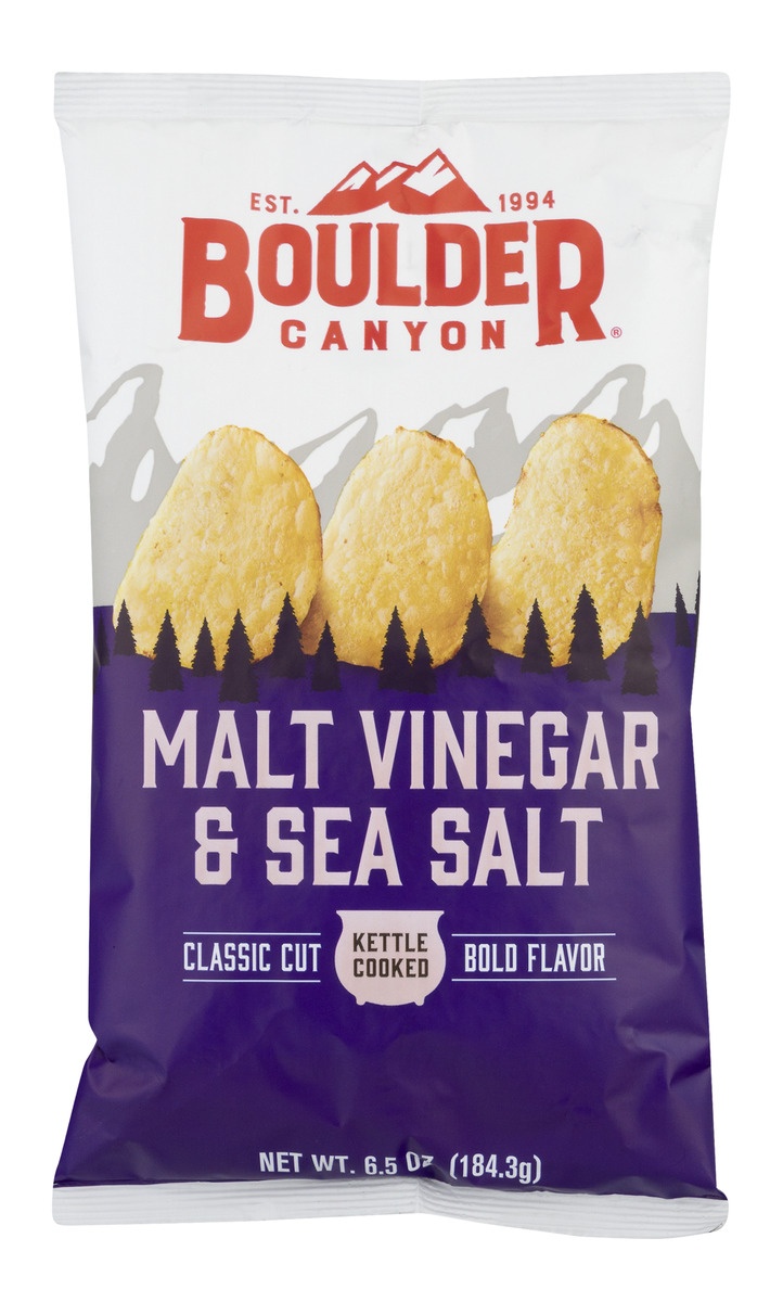 slide 1 of 2, Boulder Canyon Malt Vinegar & Sea Salt Kettle Style Potato Chips - 6.5oz, 6.5 oz