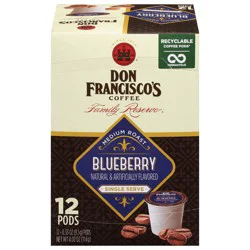 Don Francisco's Blueberry Flavored Medium Roast Coffee Pods - 12 Count