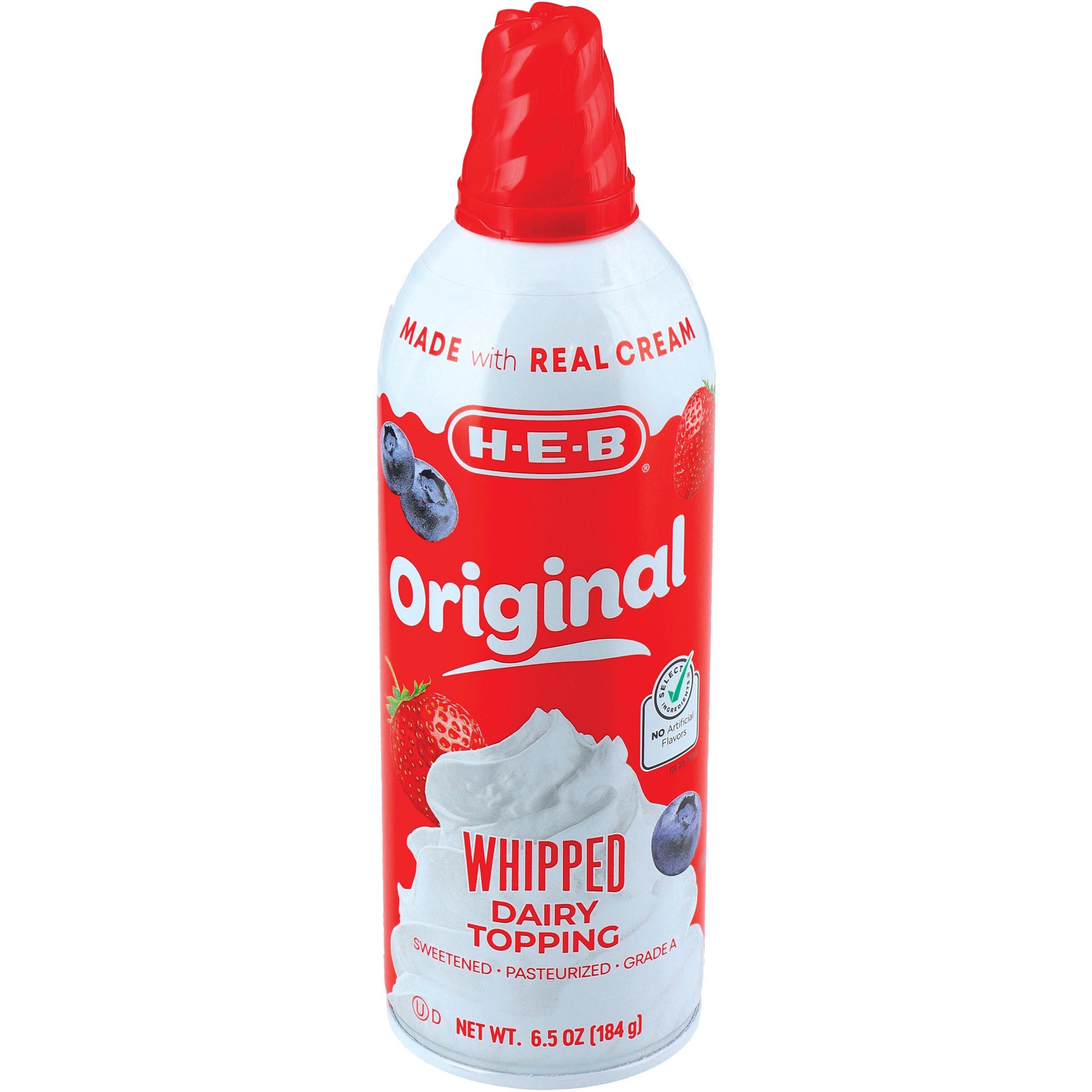 slide 1 of 1, H-E-B Real Original Dairy Whip, 6.5 oz