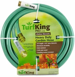 Turfking Pro Line Heavy Duty Garden Hose - 50 Foot - Green
