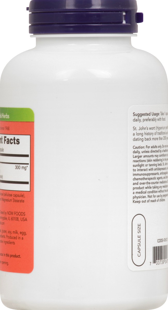 slide 7 of 9, NOW St. John's Wort 300 mg - 250 Veg Capsules, 250 ct
