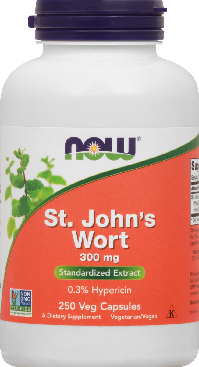 slide 6 of 9, NOW St. John's Wort 300 mg - 250 Veg Capsules, 250 ct