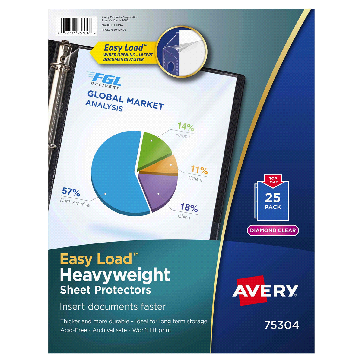 slide 1 of 1, Avery Advantages Heavyweight Presentation Sheet Protector Clear, 25 ct