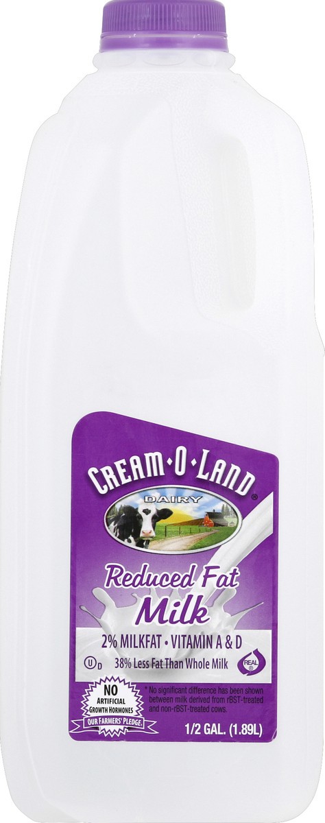 slide 5 of 6, Cream-O-Land Milk, Reduced Fat, 2% Milkfat, 64 fl oz