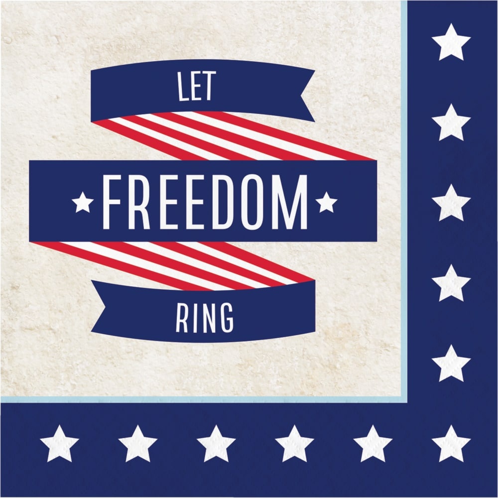 slide 1 of 1, Creative Converting Let Freedom Ring Lunch Napkins - Red/White/Blue, 16 ct