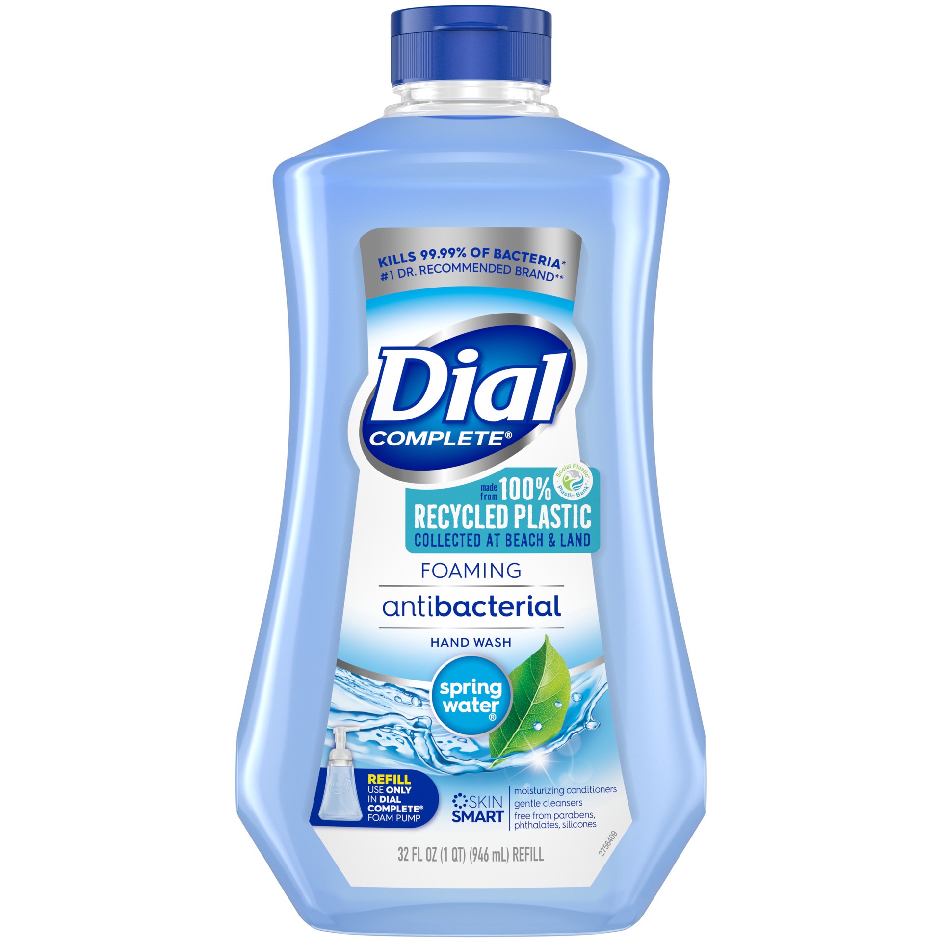 slide 2 of 5, Dial Complete Antibacterial Foaming Hand Soap Refill, Spring Water, 32 Fl Oz, 1 ct