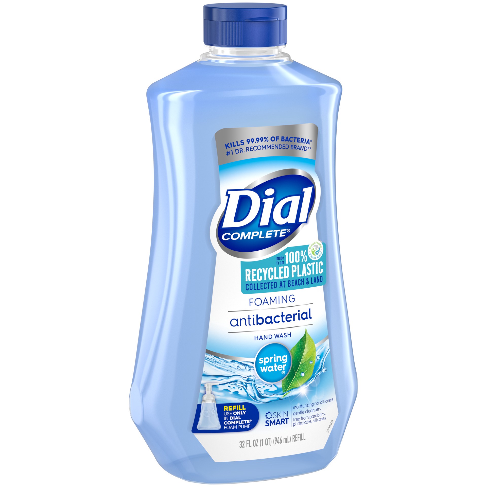 slide 5 of 5, Dial Complete Antibacterial Foaming Hand Soap Refill, Spring Water, 32 Fl Oz, 1 ct