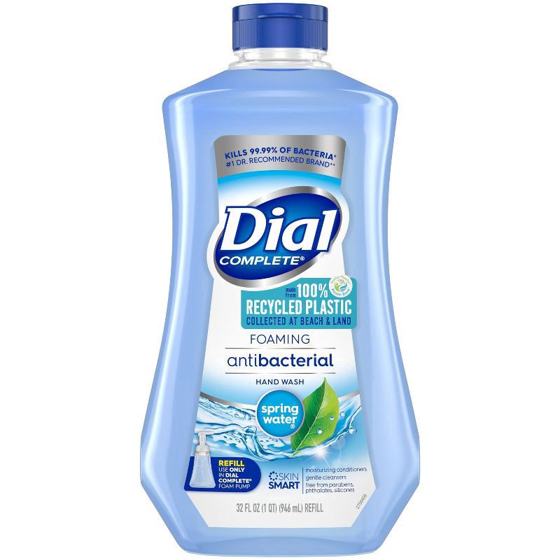 slide 1 of 5, Dial Complete Antibacterial Foaming Hand Soap Refill, Spring Water, 32 Fl Oz, 1 ct