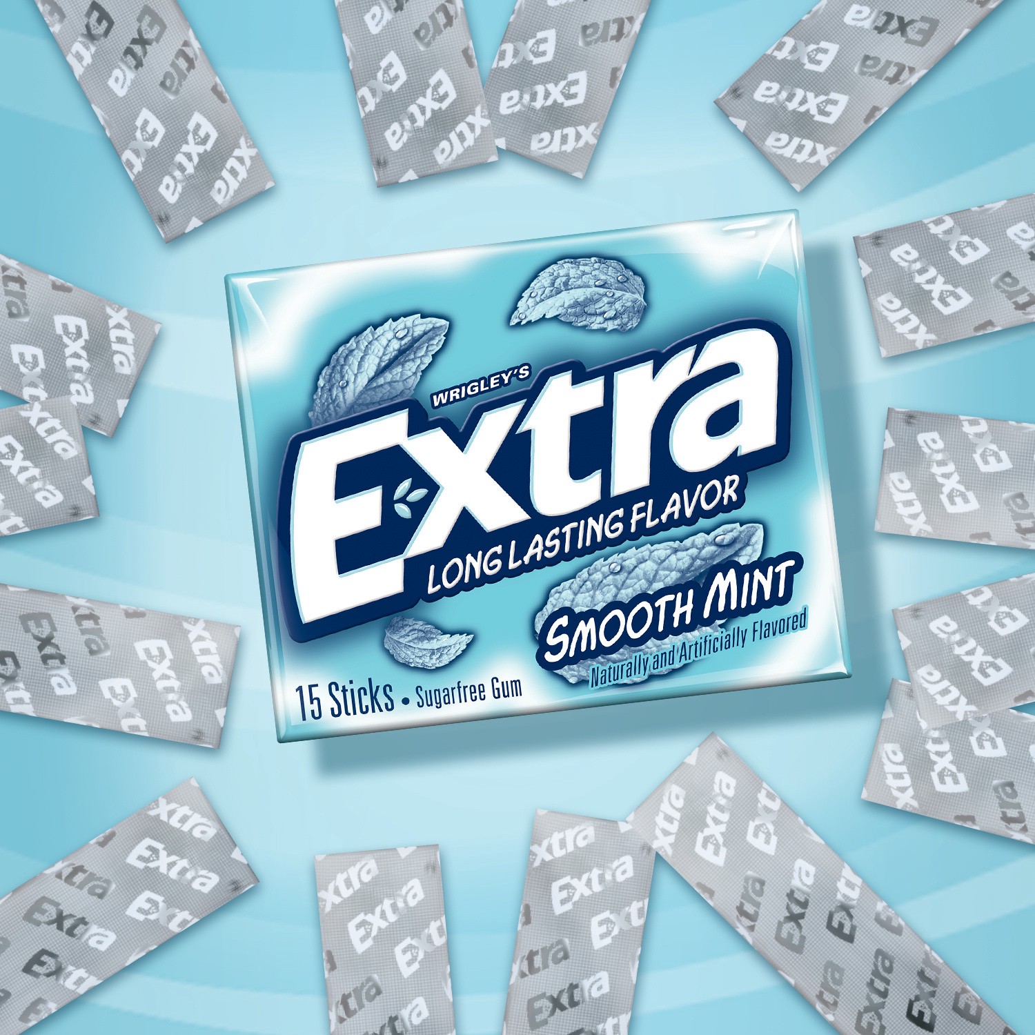 slide 5 of 8, EXTRA Smooth Mint Sugar Free Chewing Gum Slim Packs , 10 Ct Bulk Pack, 10 ct