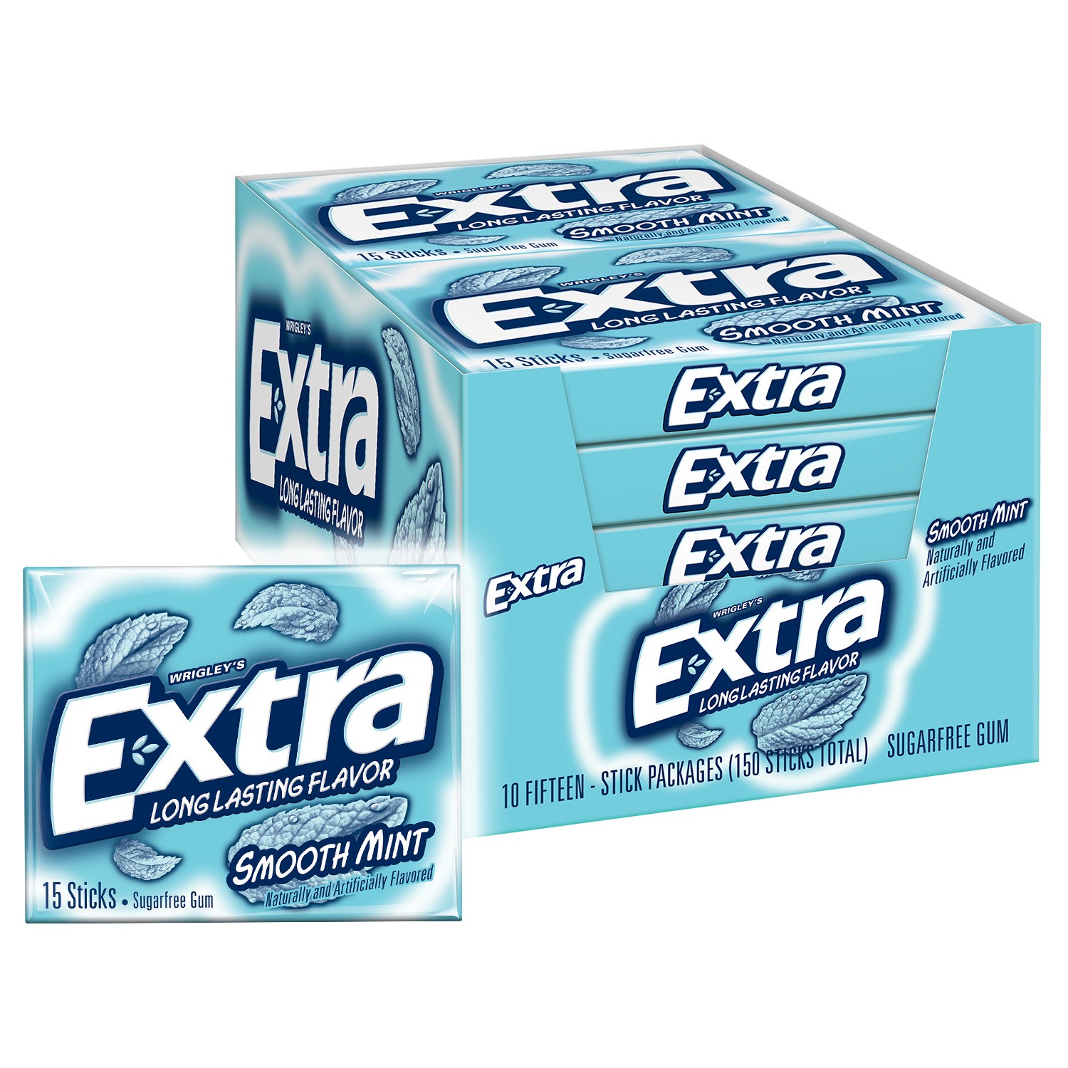 slide 1 of 8, EXTRA Smooth Mint Sugar Free Chewing Gum Slim Packs , 10 Ct Bulk Pack, 10 ct