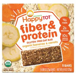 Happy Tot Organics Fiber & Protein Gluten Free Oat Bar Organic Banana & Carrot 5-0.88 oz Bars CASE