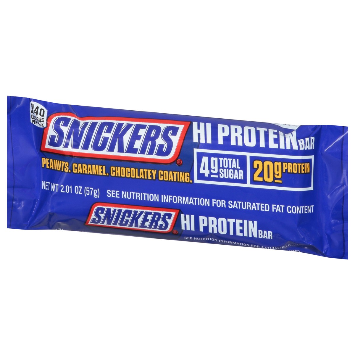 slide 4 of 9, SNICKERS Peanut & Caramel Hi Protein Bar, 2.01 oz, 2.01 oz