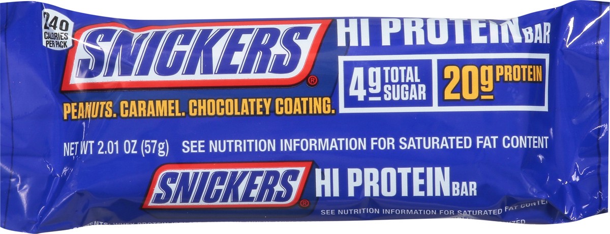 slide 9 of 9, SNICKERS Peanut & Caramel Hi Protein Bar, 2.01 oz, 2.01 oz