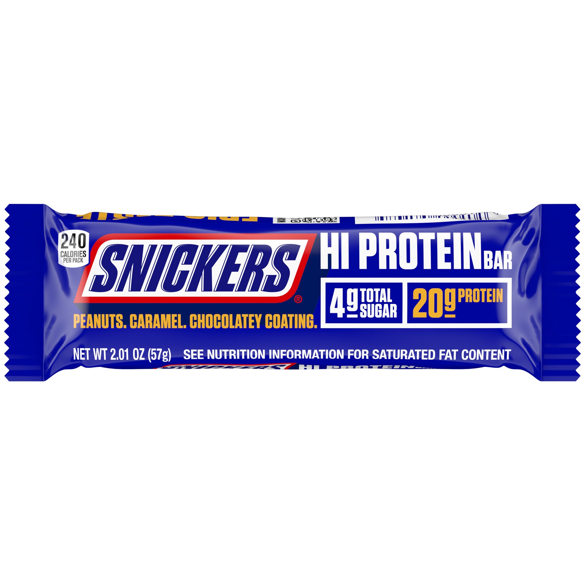 slide 1 of 9, SNICKERS Peanut & Caramel Hi Protein Bar, 2.01 oz, 2.01 oz