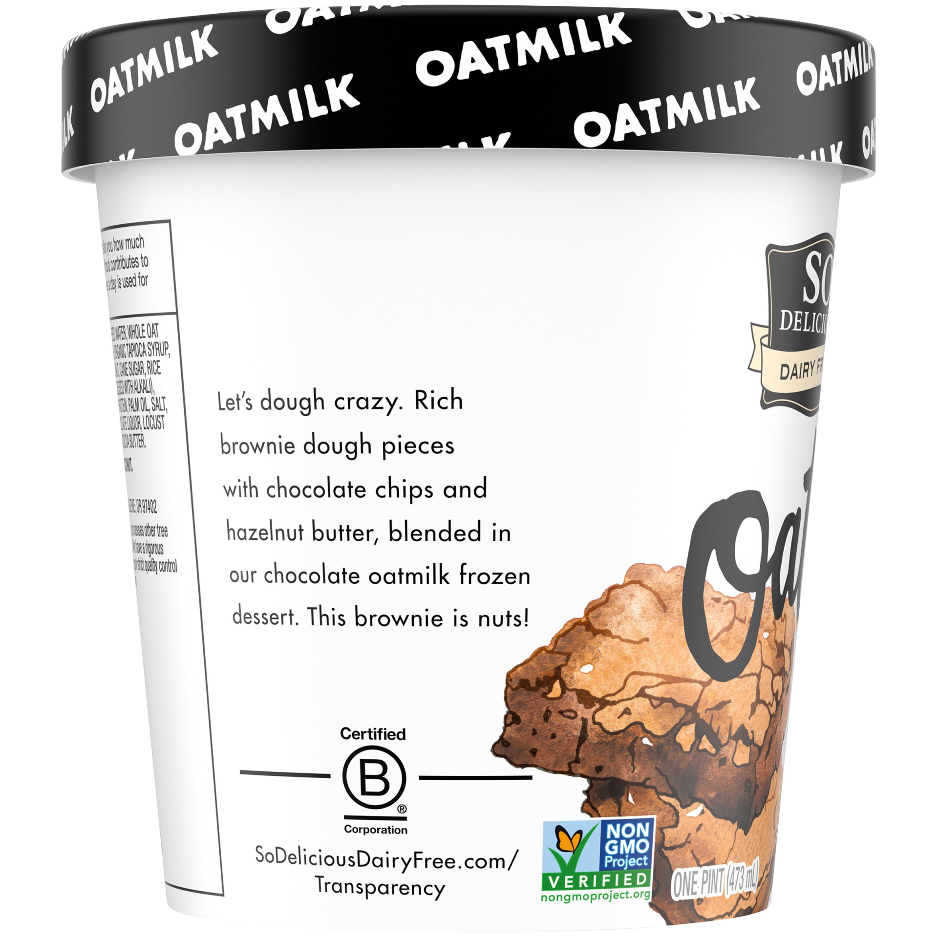 slide 3 of 5, So Delicious Dairy Free Chocolate Hazelnut Brownie Oat Milk Frozen Dessert, 16 fl oz