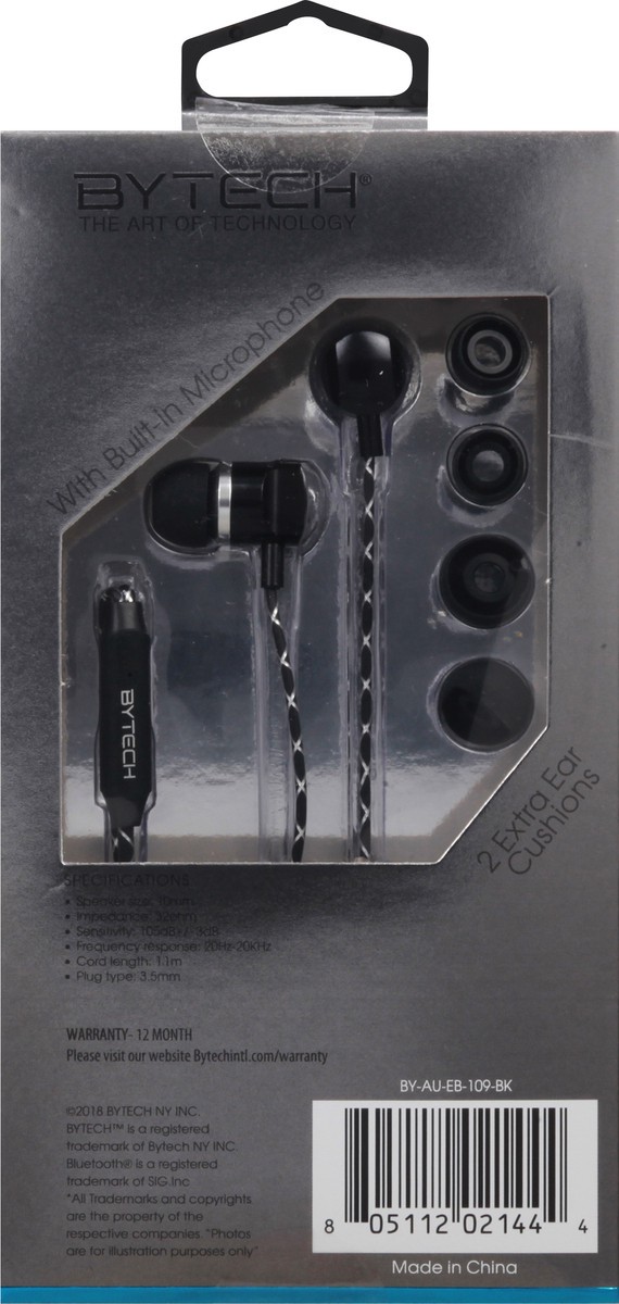 slide 6 of 9, Bytech Universal Stereo Earbuds 1 ea, 1 ct