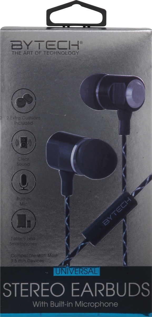 slide 3 of 9, Bytech Universal Stereo Earbuds 1 ea, 1 ct