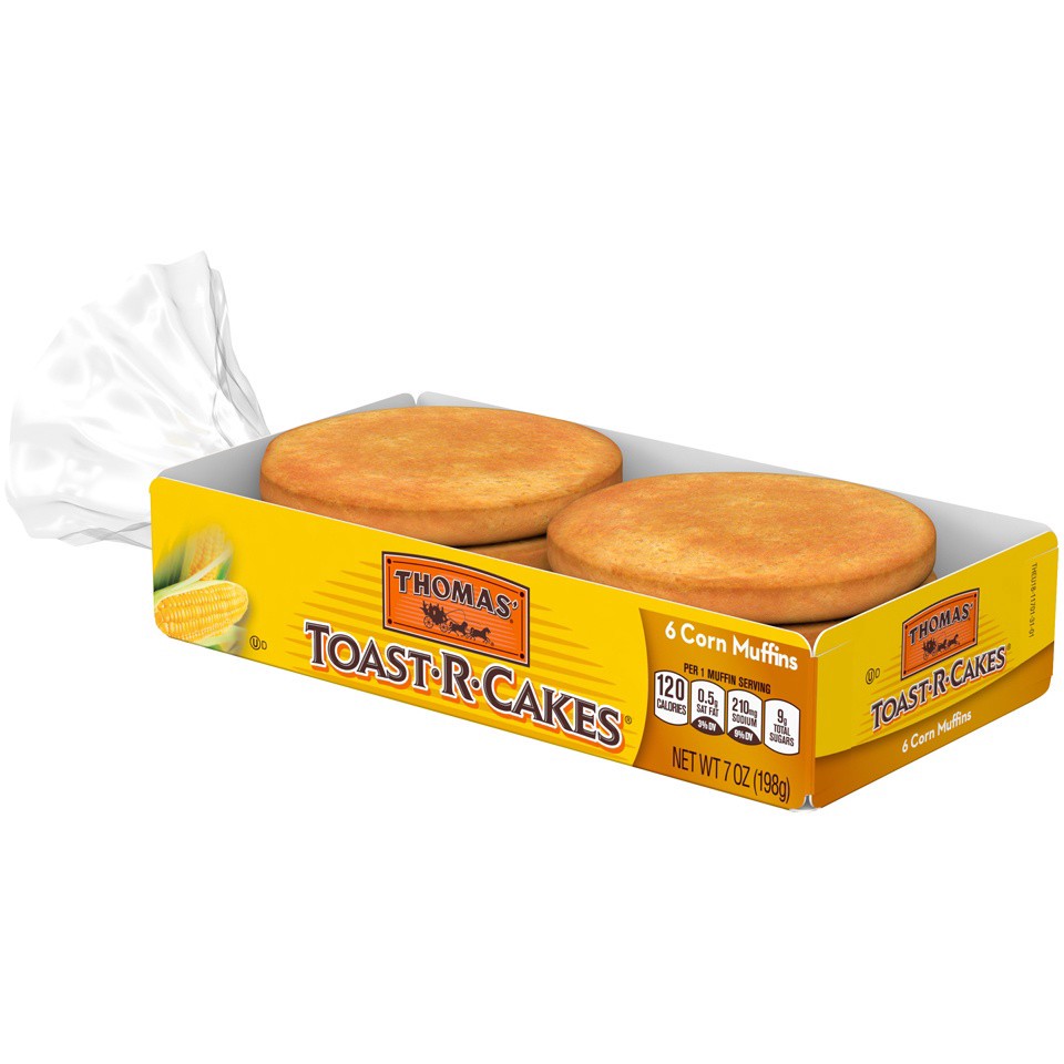 slide 4 of 9, Thomas' Toast-R-Cakes Corn Cakes, 6 count, 7 oz, 6 ct