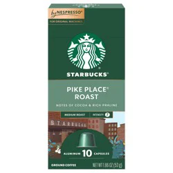 Starbucks By Nespresso Original Line Pods, Medium Roast Coffee, Pike Place Roast, 100% Arabica, 10 Pods