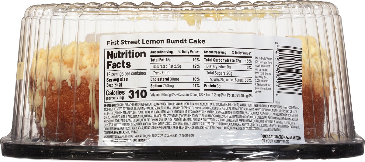 slide 11 of 13, First Street Lemon Cooler Bundt Cake, 36 oz