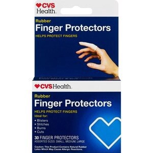 slide 1 of 1, CVS Health Rubber Finger Protectors, 30 Ct, 1 ct