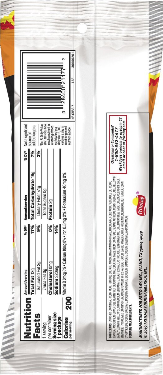 slide 2 of 6, Cheetos Cheese Flavored Snacks, Flamin Hot, 1.25 oz