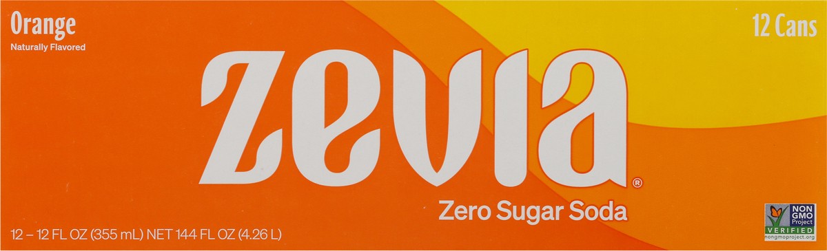 slide 5 of 9, Zevia Zero Sugar Orange Soda 12 - 12 fl oz Cans, 12 ct