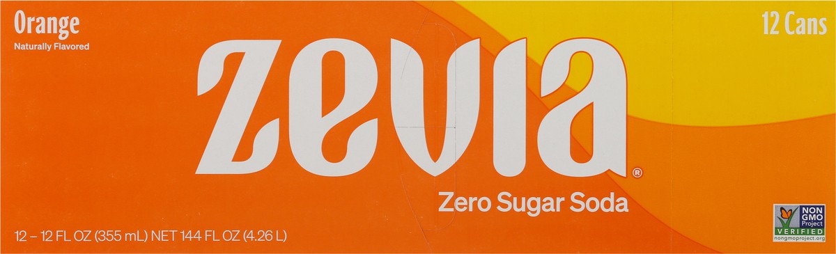 slide 6 of 9, Zevia Zero Sugar Orange Soda 12 - 12 fl oz Cans, 12 ct