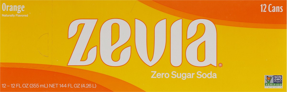 slide 9 of 9, Zevia Zero Sugar Orange Soda 12 - 12 fl oz Cans, 12 ct
