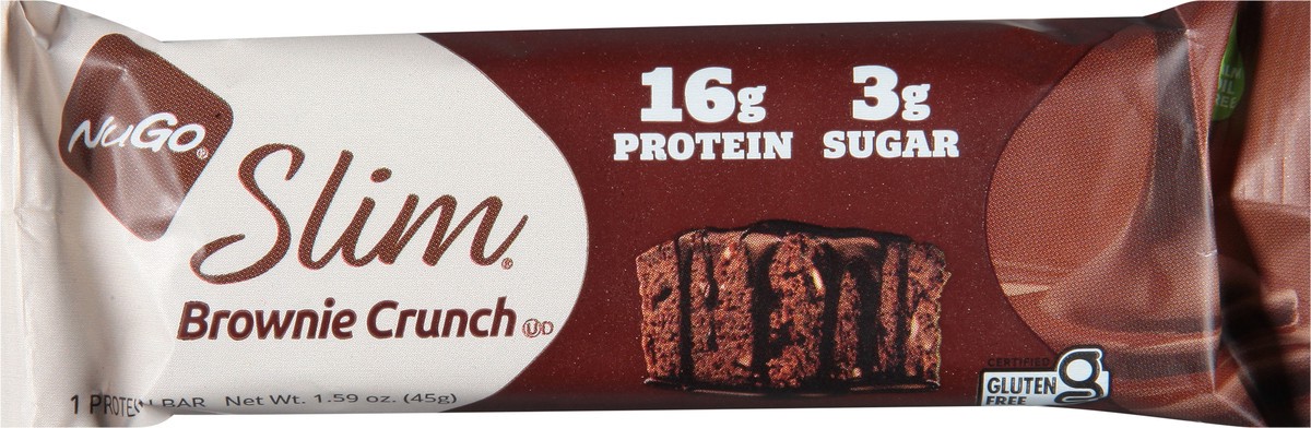 slide 6 of 9, NuGo Slim Brownie Crunch Protein Bar 1.59 oz, 1.59 oz