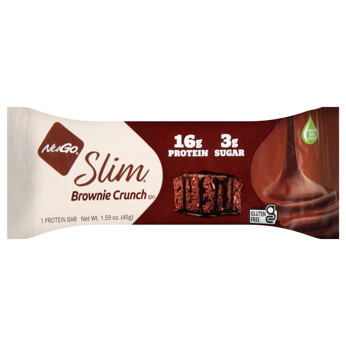slide 1 of 9, NuGo Slim Brownie Crunch Protein Bar 1.59 oz, 1.59 oz
