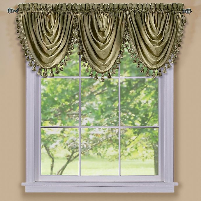 slide 1 of 2, Achim Ombre Waterfall Valance - Sage, 1 ct